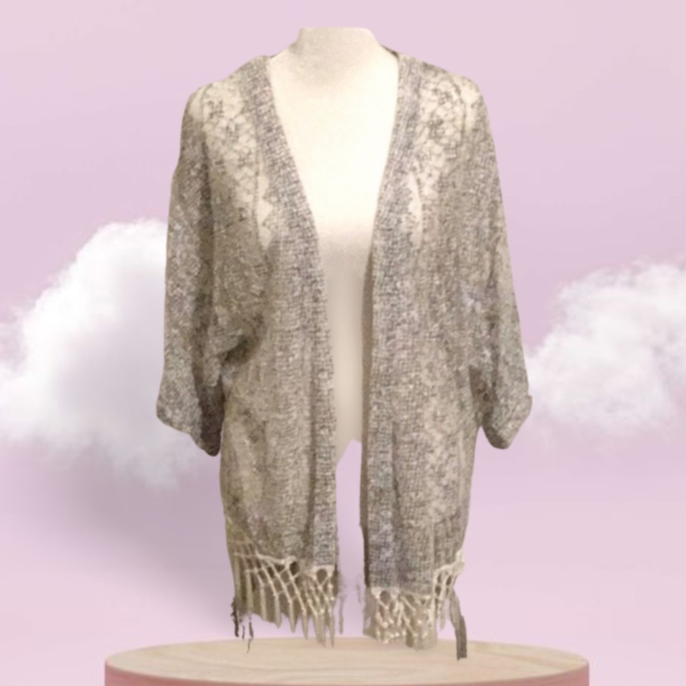 Kimono Style Ombré Fringe Hollister NWOT Sz XS-S Boho Festival Beach Coastal